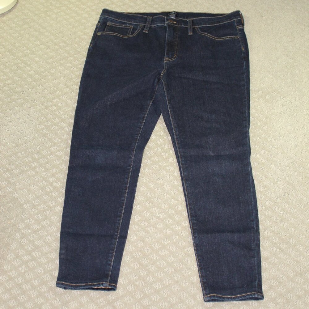 J Crew Women's Size 31 9" High Rise Skinny Dark Wash Denim Blue Jeans Stretch